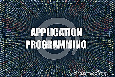 Tunnel from computer program code. Programmer Lines of code, Java Script, CSS, and HTML. hacking coding concept. Source code for Stock Photo