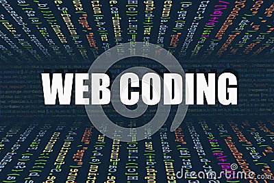 Tunnel from computer program code. Programmer Lines of code, Java Script, CSS, and HTML. hacking coding concept. Source code for Stock Photo