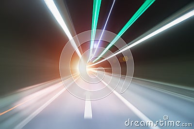 Tunnel motion blur Stock Photo