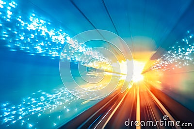 Tunnel motion fast background Stock Photo