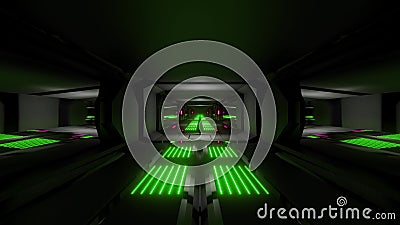 Tunnel scientifique dans l'espace noir foncé avec lumières vertes roses brillantes 3d illustration fond d'écran vj boucle infinie illustration stock Tunnel scientifique dans l'espace noir foncé avec lumières vertes roses brillantes 3d illustration fond d'écran vj boucle infinie illustration stock
