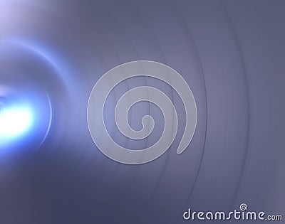 Tunnel swirl with blue light leak background Stock Photo