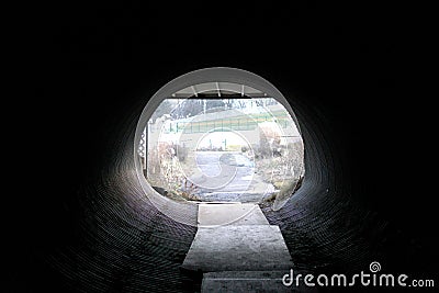 Tunnel tube dark pathway Stock Photo
