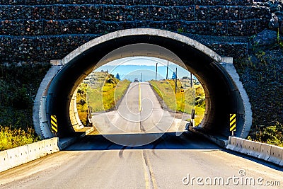 Tunnel under Inks Lake Road near Kamloops, British Columbia, Canada Stock Photo