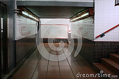 Tunnel under train station. Stock Photo