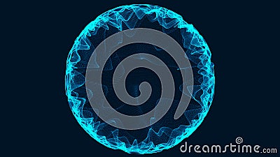 Tunnel or wormhole. Abstract sphere, consisting of points. Space-time portal. 3d rendering Stock Photo