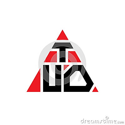 TUO triangle letter logo design with triangle shape. TUO triangle logo design monogram. TUO triangle vector logo template with red Vector Illustration