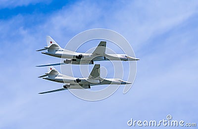 2 Tupolev Tu-22M3 (Backfire) supersonic s Editorial Stock Photo