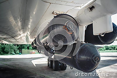 Tupolev Tu-22M long-range supersonic strategic bomber museum exhibit Editorial Stock Photo