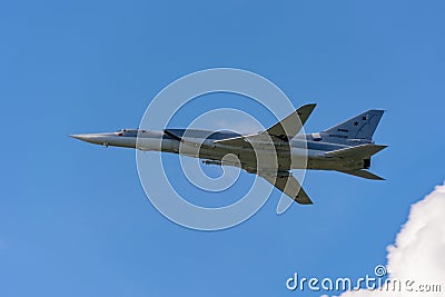 The Tupolev Tu-22M NATO reporting name: Backfire is a supersonic, variable-sweep wing. Aviation holiday Editorial Stock Photo