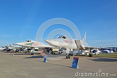 The Tupolev Tu-160 (White swan) and Tupolev Tu-22M3 (Backfire) Editorial Stock Photo