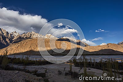 Tupopdan peaks, near Passu village, upper Hunza,Pakistan Stock Photo