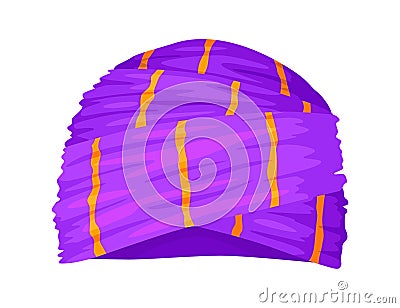 Turban. Indian or arab traditional head covering. Colorful headdress. Culture clothing, oriental cultures headdress or Vector Illustration