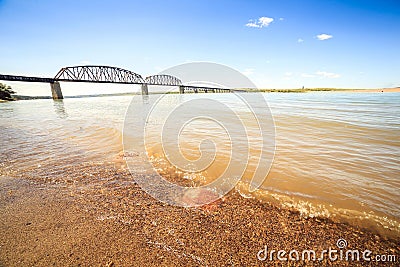 Turbid waters of Missouri river Stock Photo