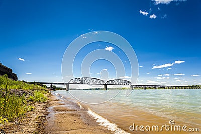 Turbid waters of Missouri river Stock Photo