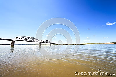 Turbid waters of Missouri river Stock Photo