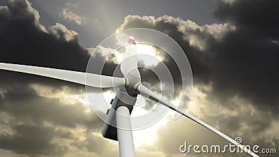 Turbinas de viento en la puesta del sol almacen de video Turbinas de viento en la puesta del sol almacen de video