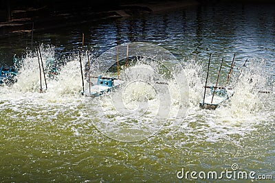 Turbine aeration in the water Stock Photo