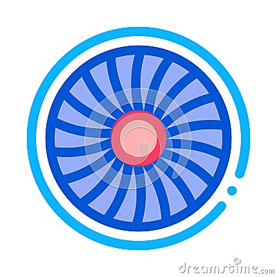 Turbine Engine Icon Vector Outline Illustration Vector Illustration