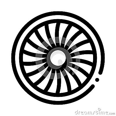 Turbine Engine Icon Vector Outline Illustration Vector Illustration