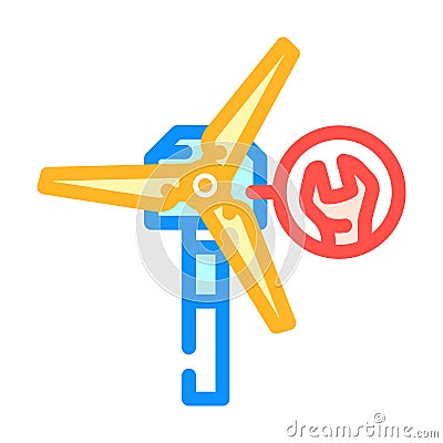 turbine maintenance color icon vector illustration Cartoon Illustration