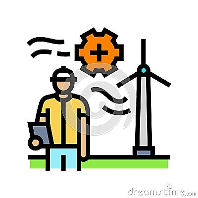 turbine maintenance color icon vector illustration Vector Illustration