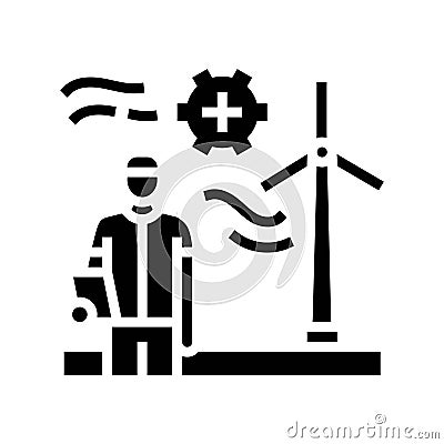 turbine maintenance glyph icon vector illustration Vector Illustration