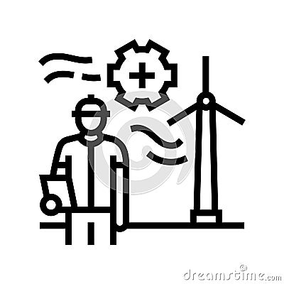 turbine maintenance line icon vector illustration Vector Illustration