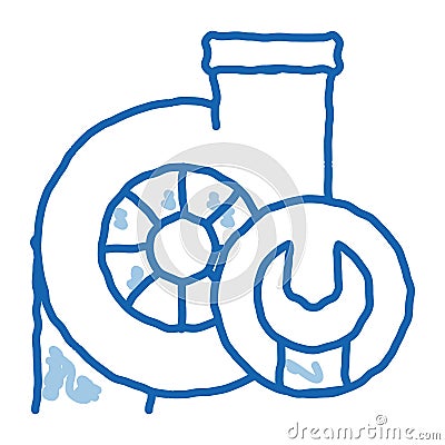 Turbine Repair doodle icon hand drawn illustration Vector Illustration