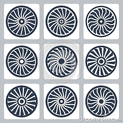Turbines icons in glyph style Vector Illustration
