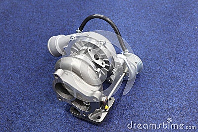 Turbo charger component parts for diesel engine Stock Photo