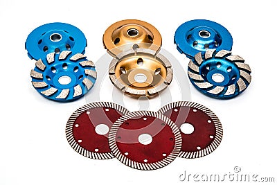 Turbo concrete grinding wheels Stock Photo