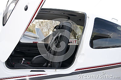 Turbo-Prop Aircraft Cockpit Seating Stock Photo