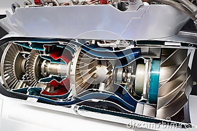 Turbojet engine for aviation tactical missiles Editorial Stock Photo