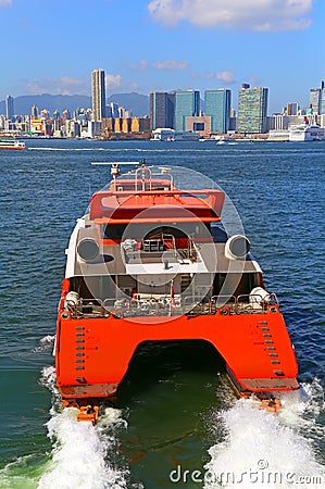 Turbojet hydrofoil boat Stock Photo
