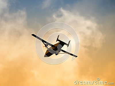 Turboprop airplane Stock Photo