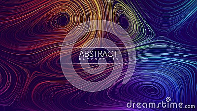 Colorful futuristic liquid dynamic lines Vector Illustration