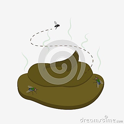 Turd on the ground Cartoon Illustration