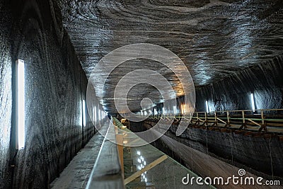 Salina Turda is a salt mine turned into a underground tourist attraction Editorial Stock Photo