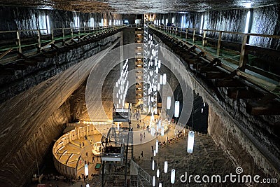 Salina Turda is a salt mine turned into a underground tourist attraction Editorial Stock Photo