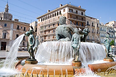 Turia Fountain Stock Photo