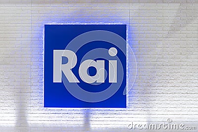 Logo of RAI Radio Televisione Italiana, Italy Editorial Stock Photo