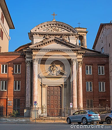 Turin, Italy - 18 October 2018: Church of the Immaculate Conception on the street Nice, 47. Architect Enrico Mottura Editorial Stock Photo