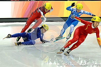 Turin 2006 Olympic Winter Games, Short Track Finals Relay Female 3000mt : Fontana Arianna, skater of the Italian National Short Editorial Stock Photo