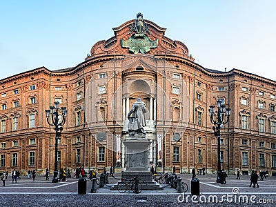 Turin, Palazzo Carignano Editorial Stock Photo