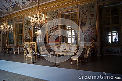 Italy, Turin royal palace Stupinigi-japanese room, gamming room Editorial Stock Photo