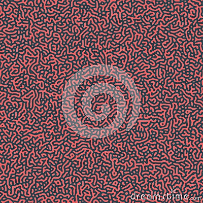 Turing Diffusion Seamless Pattern Vector Fashionable Red Black Abstract Background Vector Illustration