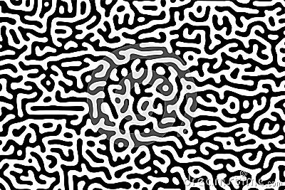 Turing ornament halftone puzzle pattern. grunge generative algorithm Vector Illustration