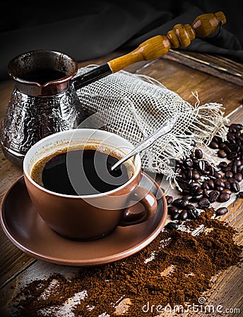 Turk and coffee Turkish delight Stock Photo