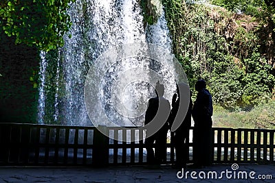 Turkey Antalya Duden Waterfall ladscape. Spring season Editorial Stock Photo